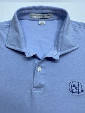 Holderness & Bourne Golf Polo Mens XL ”The Hilton” Blue Sweetens Cove Course